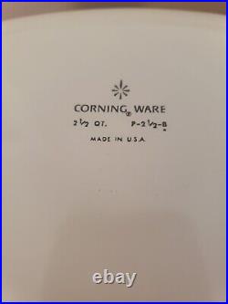 2.5 QT VTG Corning Ware Blue Cornflower P-2 1/2-B Casserole Dish + Lid P-9-C 1