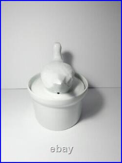Apilco France White Porcelain 9 Covered Casserole Dish With Pheasant Bird LID