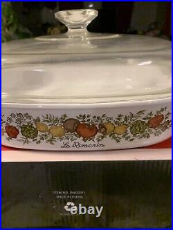 Corning Ware Le Romarin Spice of Life A-10-B Casserole Dish Pyrex Domed Lid