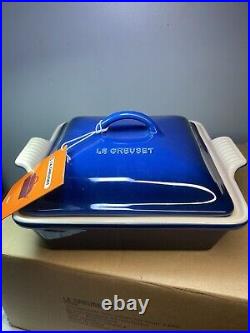 LE CREUSET Volcanic Lapis Square Casserole Baking Dish with Lid NEW in Box 2 Qt