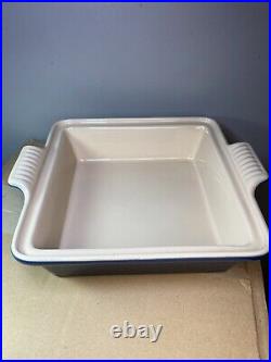 LE CREUSET Volcanic Lapis Square Casserole Baking Dish with Lid NEW in Box 2 Qt