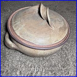 Mid-1960s Vintage Karen Karnes Lidded Wood Fired Stoneware Casserole