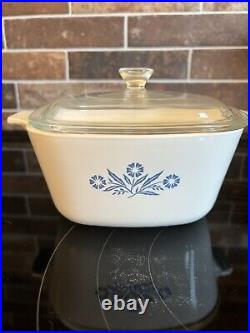 RARE 1960's Corningware Blue Cornflower Casserole Dish withlid