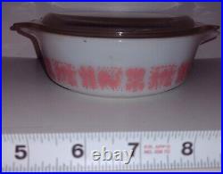 RARE VINTAGE PYREX Pink Amish Butterprint Casserole 471 Dish /w Lid 1 PT