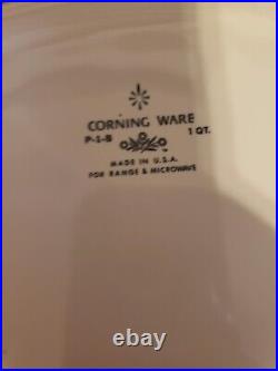 VTG Corning Ware Blue Cornflower P-1-B 1QT. Casserole Dish + Lid P-7-C USA