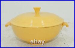 Vintage Fiestaware Yellow Footed Covered Casserole with Lid Fiesta