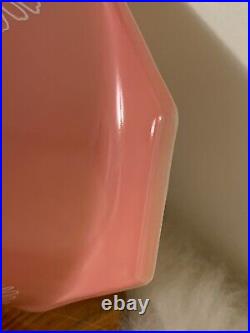 Vintage HTF Pyrex Pink Daisy 045 Oval Casserole withLid 2-1/2 Quart
