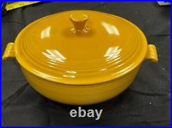 Vintage OLD! Yellow Fiesta Ware Lidded Casserole Dish RARE