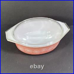 Vintage Pyrex Pink Daisy 043 Oval Casserole with Lid 1-1/2 Quart