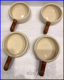 Vintage Set Of 4 Franciscan Apple Handled Indiv Casserole Soup Bowls With Lids