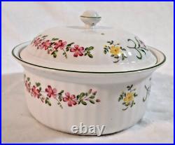 Worcester Royal 2 Qt. Casserole Dish with Lid Fleuri Pattern Fine Oven China